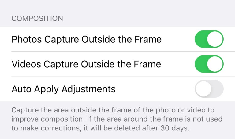 Enregistrez en dehors du cadre pour pouvoir recomposer votre photo ultérieurement