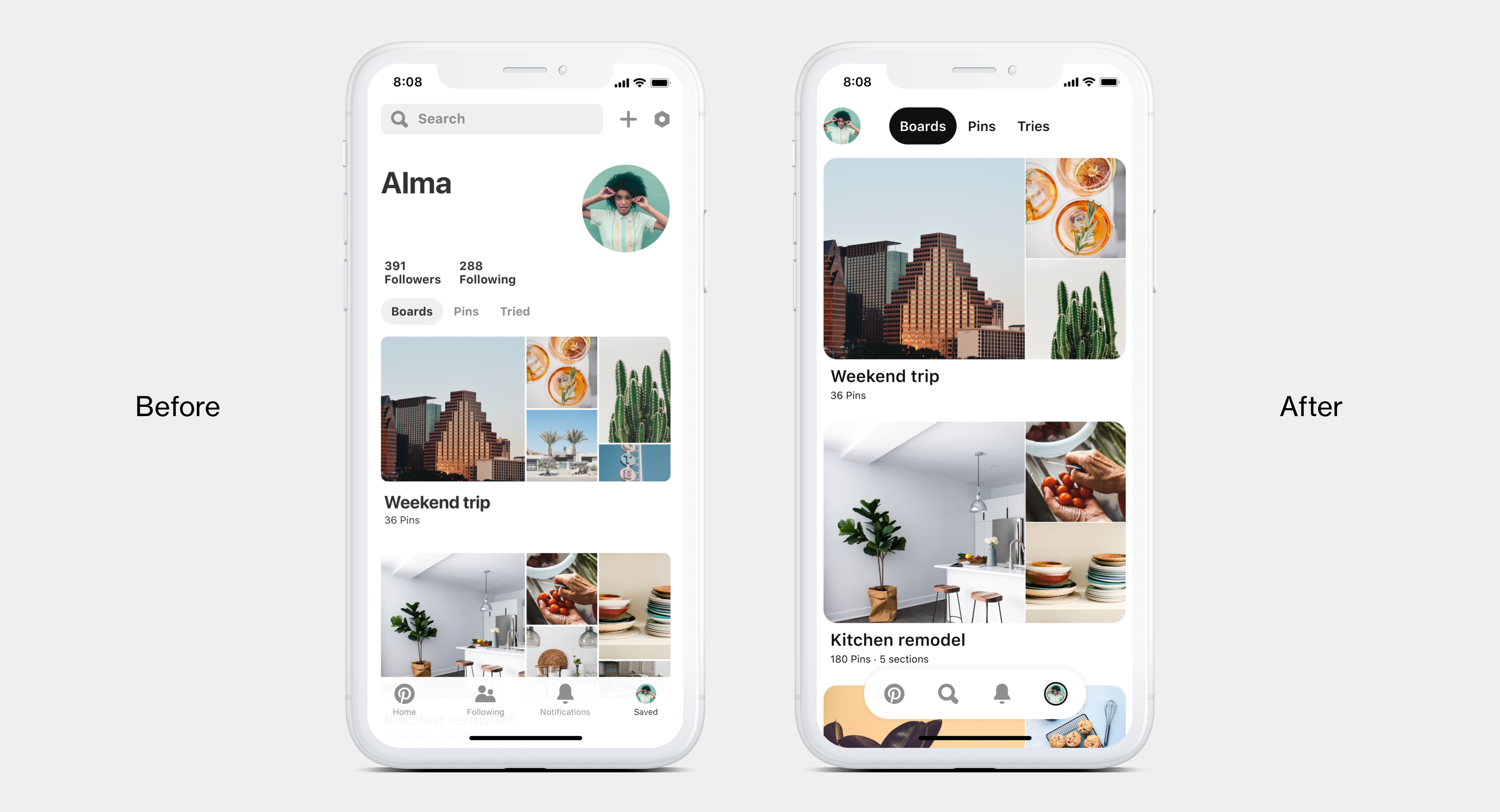 Pinterest surprend par son look rafraîchi