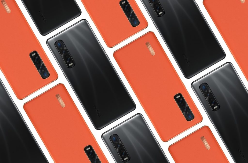 oppo find x2 couleur orange et noire