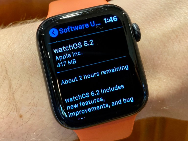 Combien de temps faut-il pour installer la mise à jour watchOS 6.2?