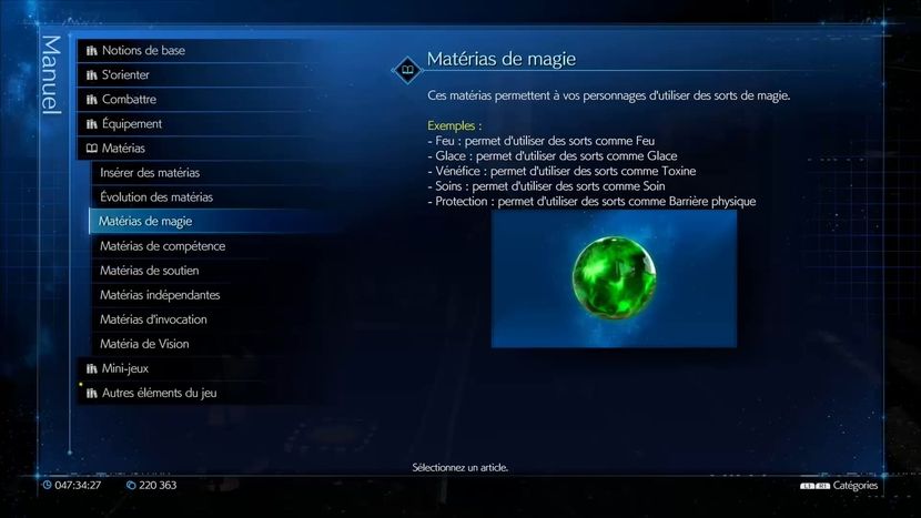 Final Fantasy VII Remake - Toutes les matérias de magie