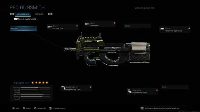 warzone : P90 l'un des meilleures mitraillettes