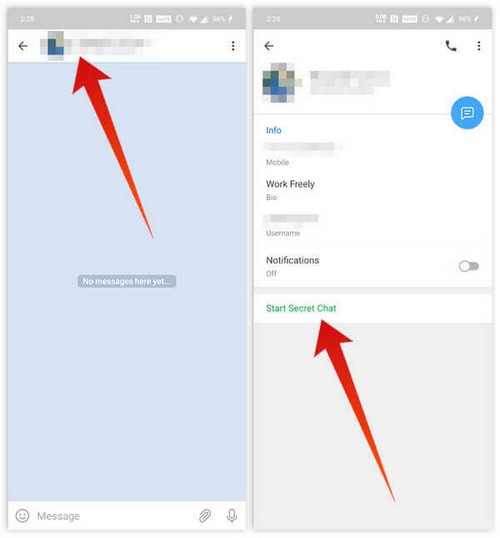 chats secrets de Telegram