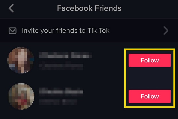 suivre vos amis Facebook sur Tiktok