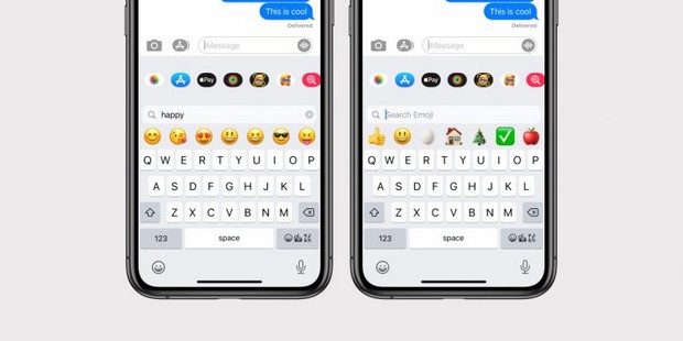 Barre de recherche Emoji ios 14