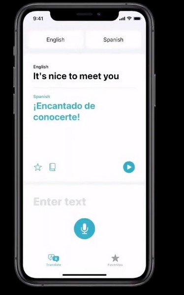 Application de traduction iOS 14