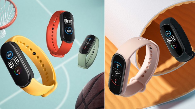 Xiaomi Mi Band 5 avec ses différentes couleurs