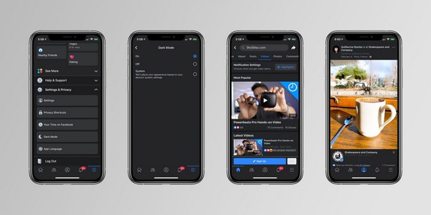 Facebook introduit le dark mode pour iOS