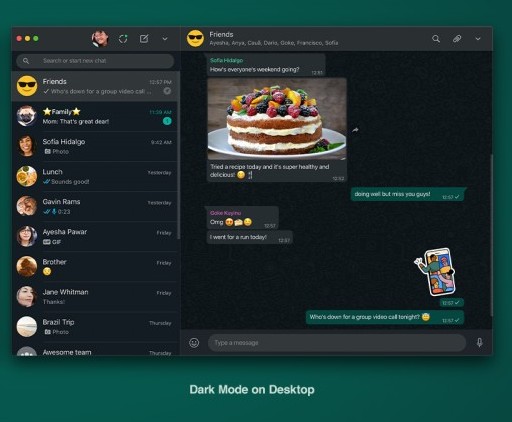 WhatsApp obtient le Dark Mode sur l'application Web et bureau