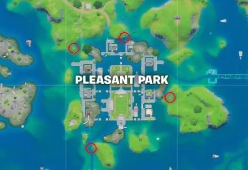 les emplacements des anneaux au dessus de Pleasant Park