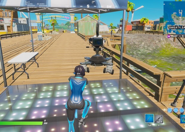Fortnite : Danser devant la caméra pendant 10 secondes à Sweaty Sands