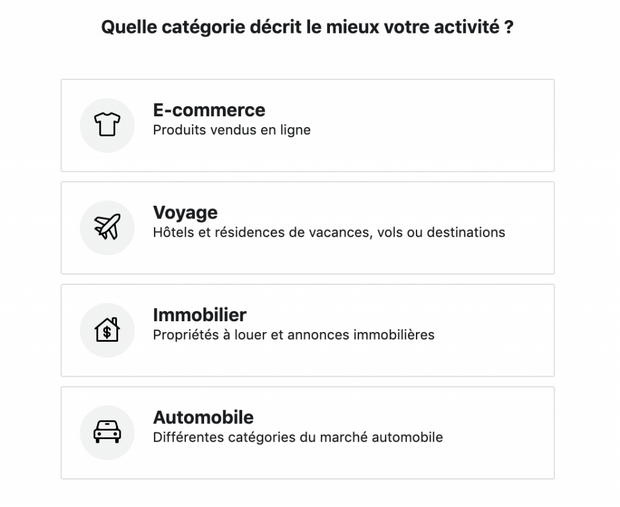 quelle catégorie décrit le mieux votre activité