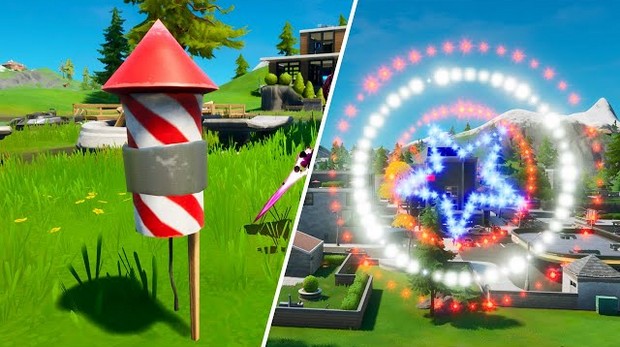Fortnite : allumer des feux d'artifices, défi Captain America