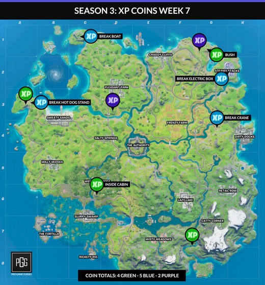 Liste Des Pieces Xp Pieces Cachees Fortnite Gamewave