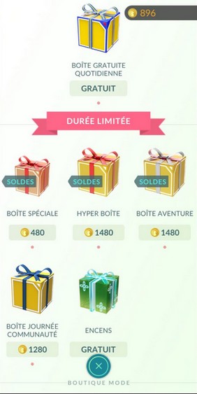 Trouvez les boîtes à Durée Limitée
