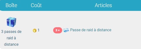 3 passes de raid à distance