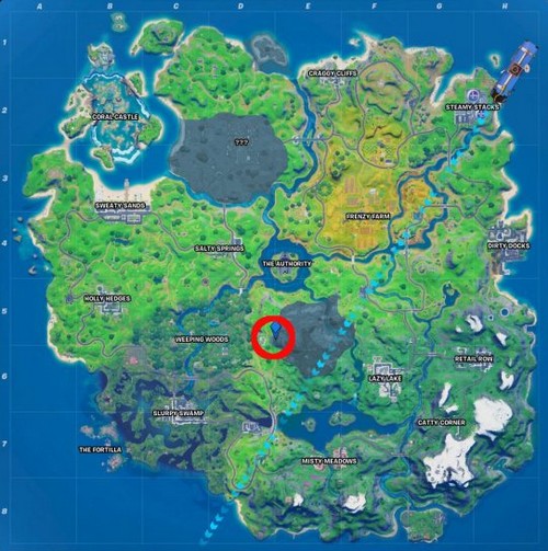 Emplacement des marques Bifrost fortnite saison 4 chapitre 2