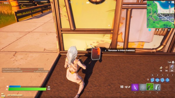 Infliger des dégâts avec des explosions de pompe à essence ou de bidon d'essence