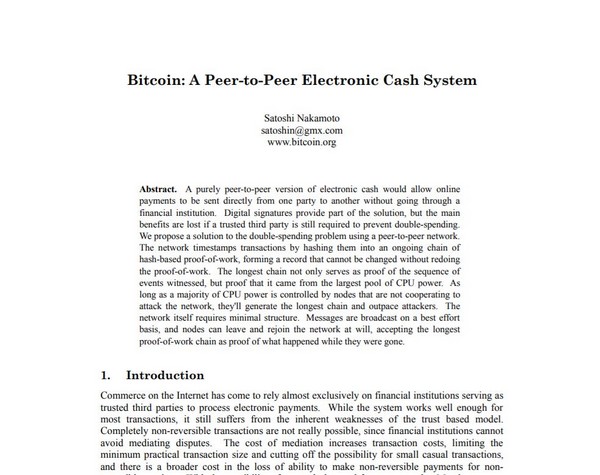Peer-to-Peer Electronic Cash System explique les fondements et les principes de la monnaie décentralisée.