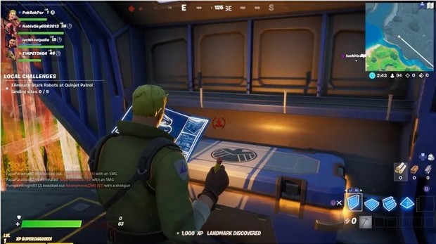 Vous trouverez un coffre SHIELD à l'arrière de la plupart des Quinjets