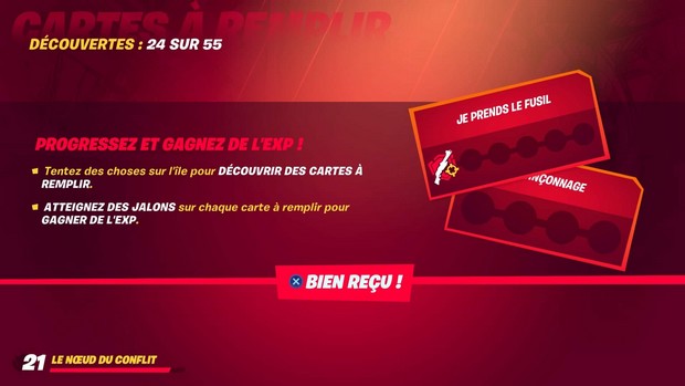 Liste de toutes les cartes à remplir de la saison 4 de Fortnite