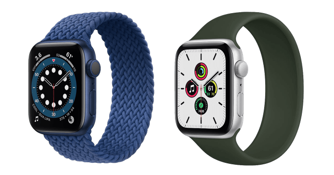 à gauche: Apple Watch Series 6 | à droite: Apple Watch SE