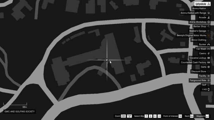 Emplacements brouilleurs 16 sur la carte gta 5 online