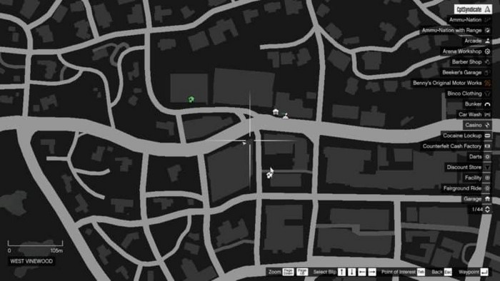 Emplacements brouilleurs 17 sur la carte gta 5 online