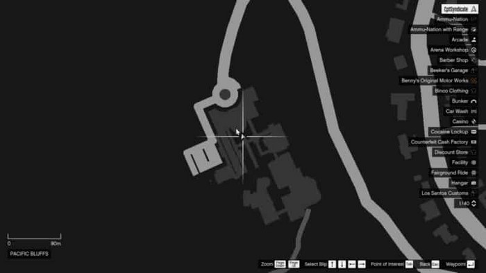 Emplacements brouilleurs 30 sur la carte gta 5 online