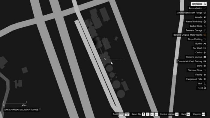 Emplacements brouilleurs 38 sur la carte gta 5 online