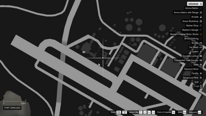 Emplacements brouilleurs 50 sur la carte gta 5 online