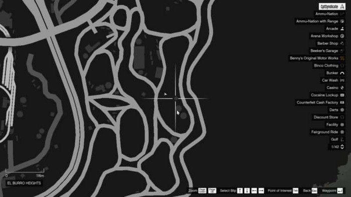 Emplacements brouilleurs 6 sur la carte gta 5 online