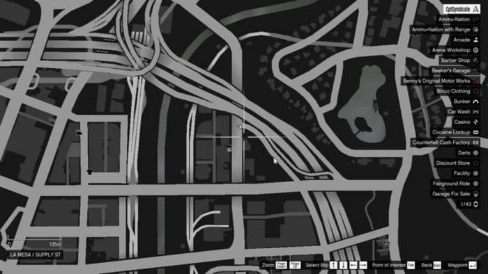 Emplacements brouilleurs 8 sur la carte gta 5 online