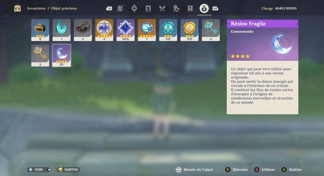 La Résine fragile Genshin Impact