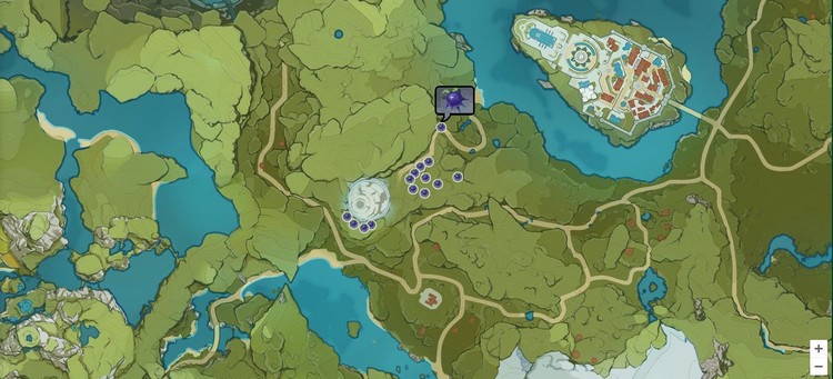 localisation des Baies à crochet sur Genshin Impact