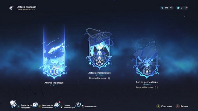 Accéder aux Quêtes météoritiques de l'événement