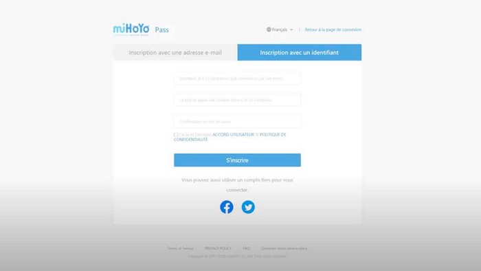 Créer un compte mihoyo genshin impact