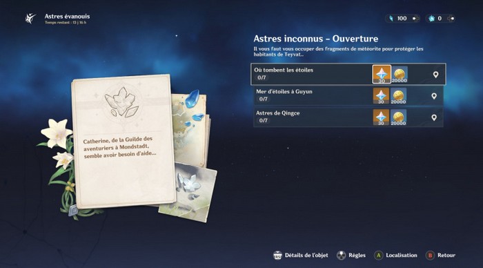 Déroulement Astres énavouis