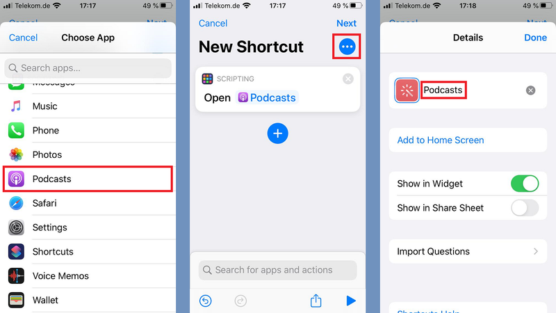 comment configurer un raccourci.