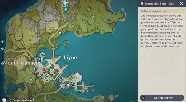 Li le Fiable se trouvera près de la Statue des Sept au nord du port de Liyue