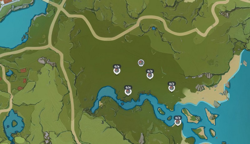 emplacements chrysanthèmes à aubes au Statue des Sept de Ventlevé dans Genshin Impact