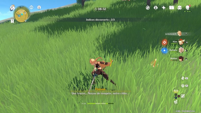 Rendez-vous dans le grand cercle jaune pour trouver l'emplacement de la prime et les pistes de Genshin Impact.nses.