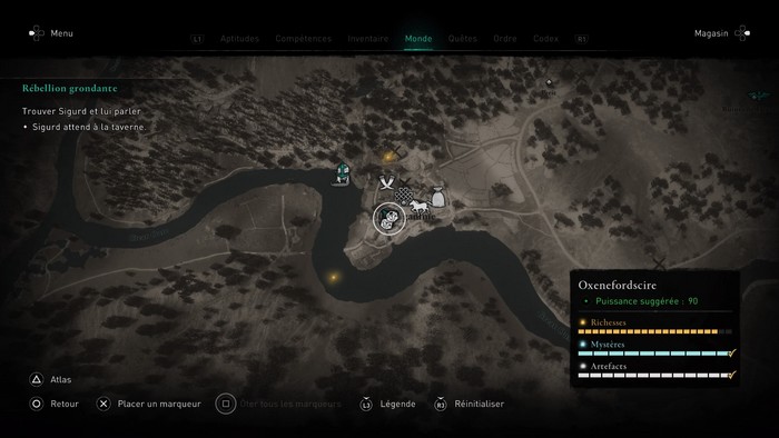 localisation Joueur d’Orlog 8 Oxenefordscire