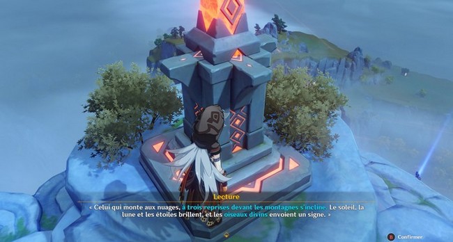 résoudre l'énigme de trois oiseaux divins du Pic Qingyun Genshin Impact