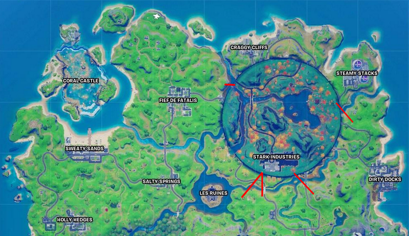 l'emplacement des différentes tyroliennes au Nord de New York