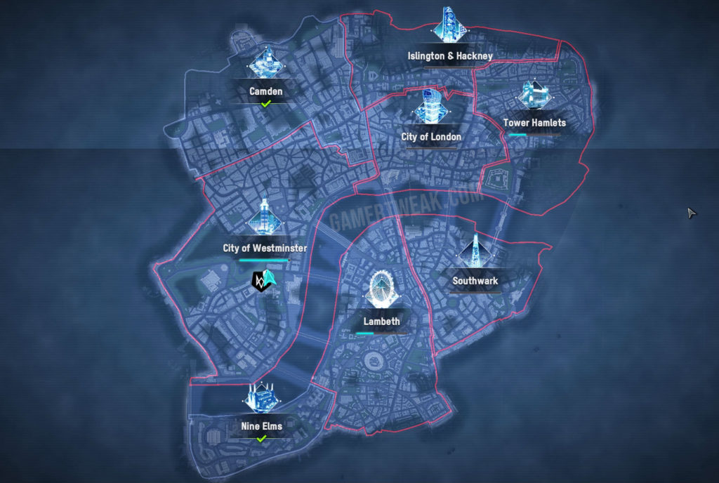 La carte complète de Watch Dogs Legion Guide de tous les Buroughs