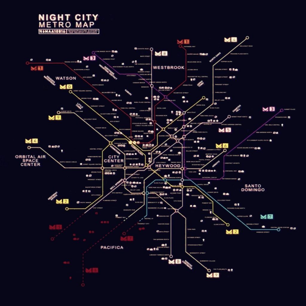 Plan du métro Cyberpunk 2077