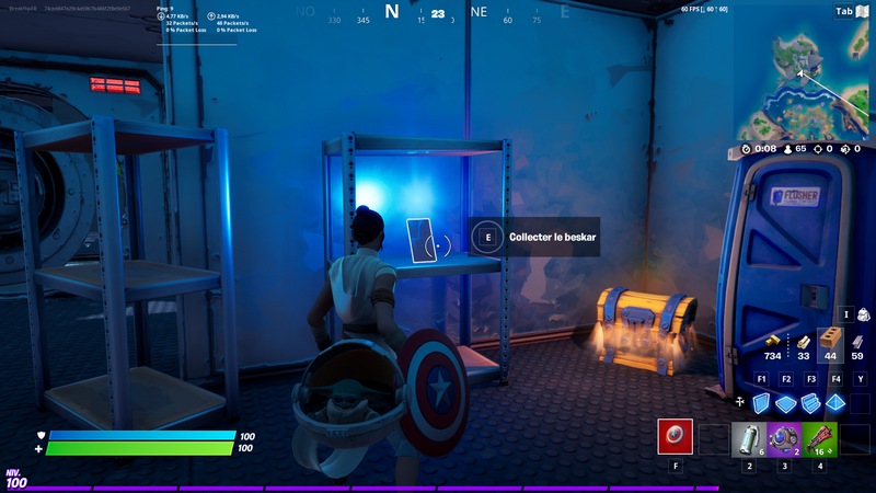 Emplacement de l'acier beskar des entrailles du Requin dans Fortnite