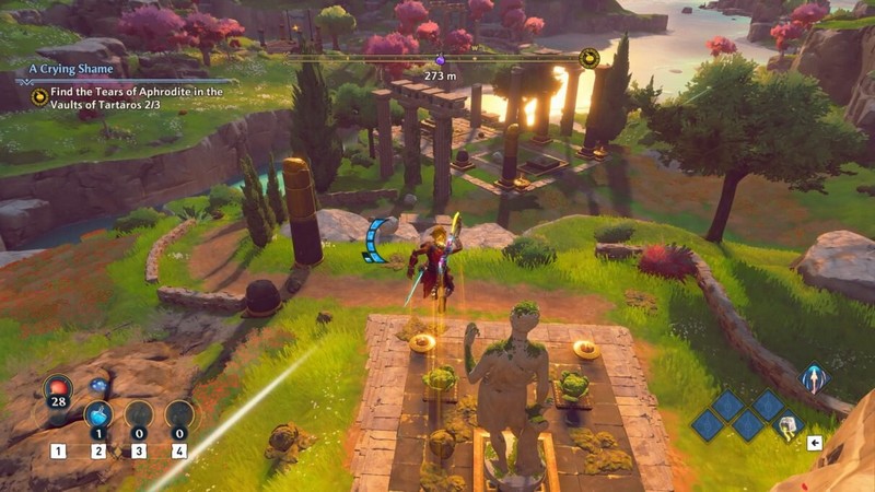 À l'ouest du puzzle du chou se trouvent des ruines. À la fin de ces ruines se trouve un autre chou frais que vous pouvez ramener à la première statue pour résoudre le puzzle.