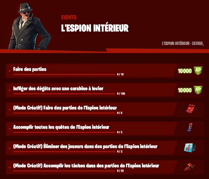 Les défis de l'Espion Intérieur sur Fortnite en saison 5